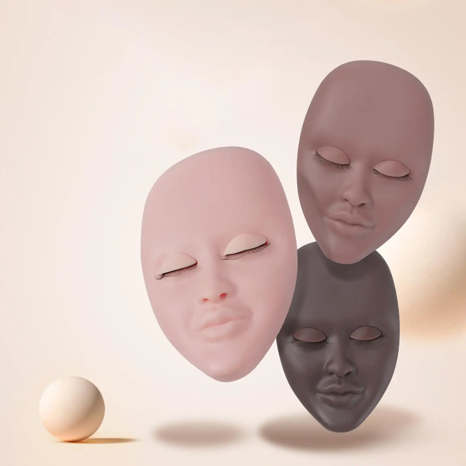 نموذج رأس عارضة أزياء الرموش، جفون قابلة للإزالة، رموش تمديد رأس نموذج مسطح للمنزل والمهنة