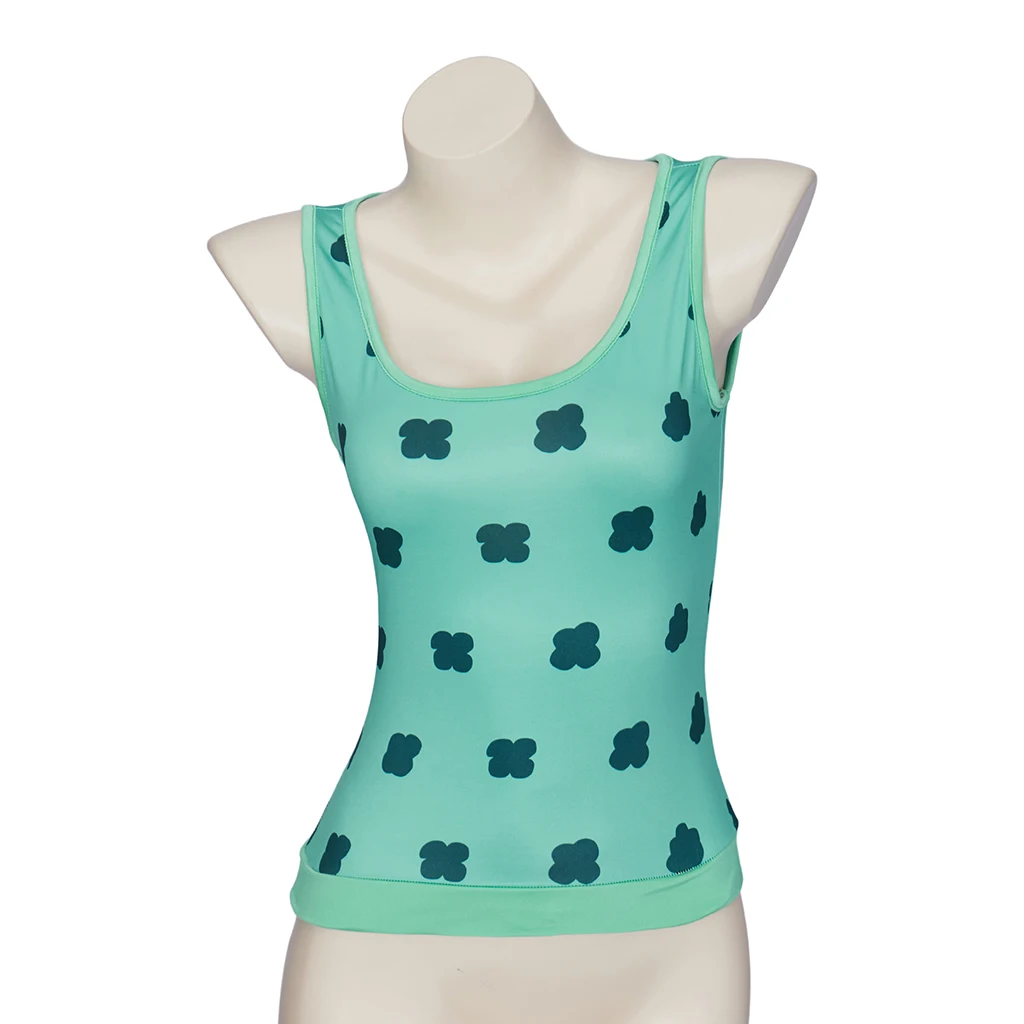 Image of Live TV Nami Cosplay Kostüm T-Shirt Weste Grüner Druck Ärmelloses Shirt Ausgefallene Verkleidung Outfits Halloween Karneval Rollenspiel