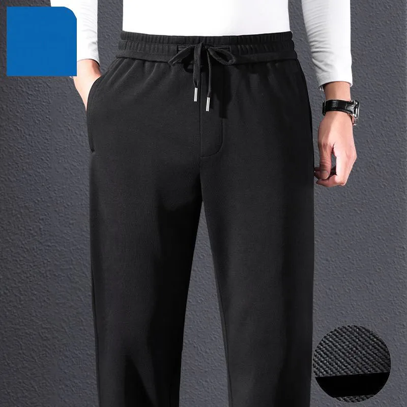 Big Size Men Sports Straight Pants Streetwear Fashion Spring Summer Loose Male Clothing Elastic Waist All-match Casual Trousers