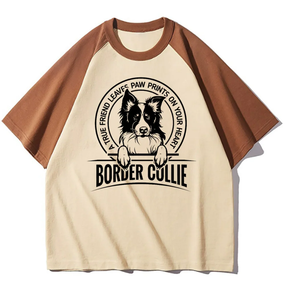 

Border Collie t shirt female Y2k Psychedelic Graphic Classic t shirt University korean clothes Y2k women aesthetic