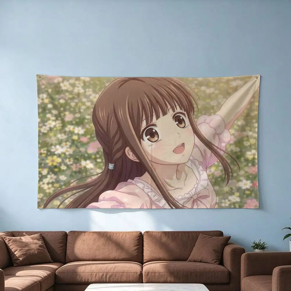 Fruits Basket H-Honda Tohru  Flags Wall Hanging Tapestry Outdoor Garage Room Decorative flag Background Blanket