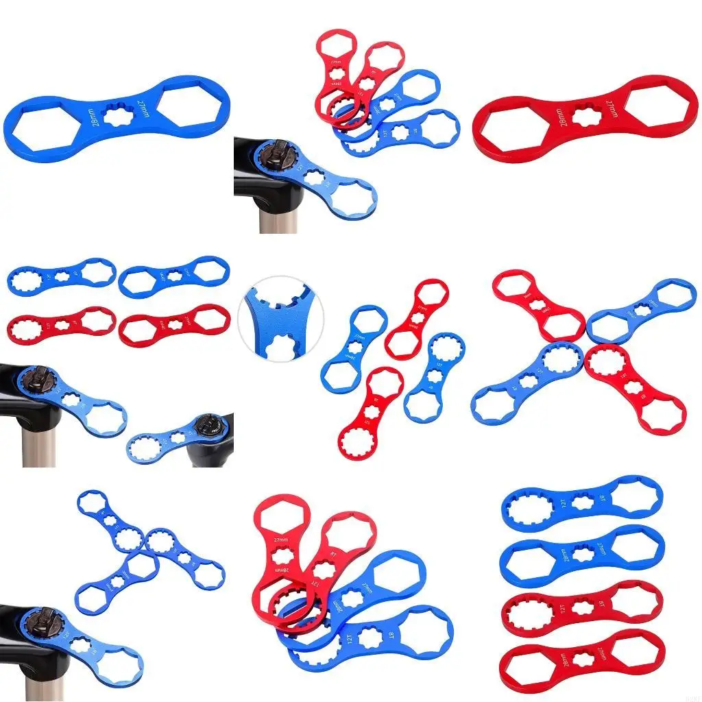 

62KF 4pcs Bicycles Front Fork Cap Wrench Spanner Aluminium Alloy Bike Removing Tool