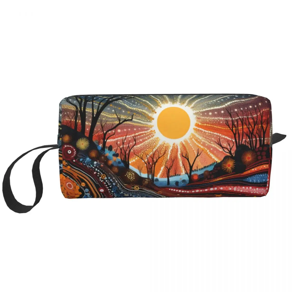 Custom Australian Aboriginal Dot Art Toiletry Bag Women Makeup Cosmetic Organizer Lady Beauty Storage Dopp Kit Box