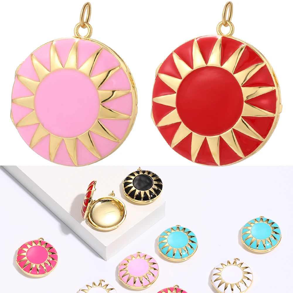 10PCS Colorful Sun Patterned Pendant, Holiday or Event Decoration, DIY Bracelet and Necklace Bulk Items Wholesale Charms  Charms