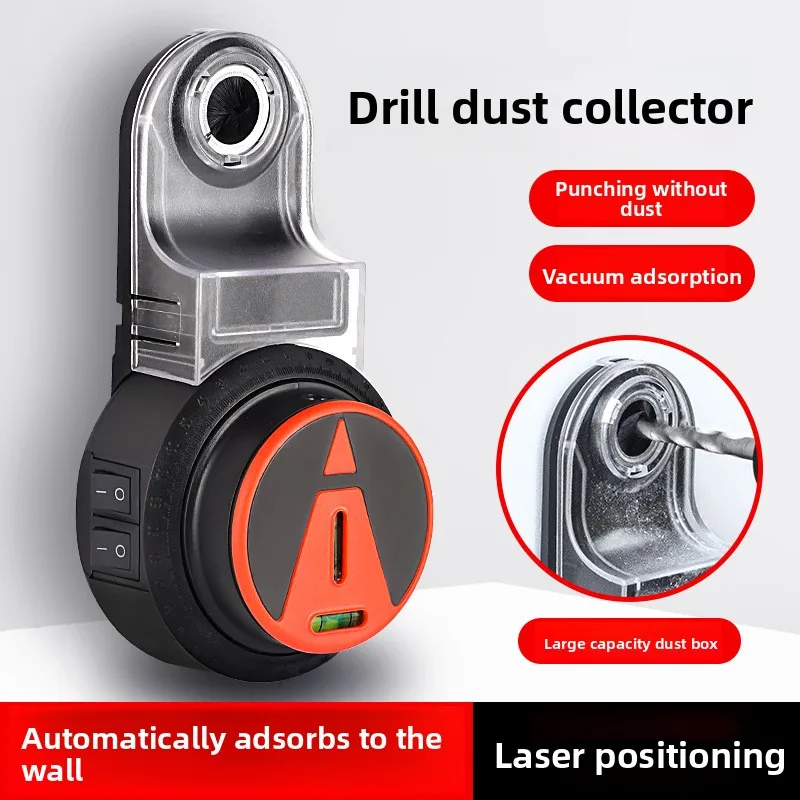 Industrial Heavy Duty Dust Collector for Hammer Drill Self Priming Large Capacity with Laser Positioning for Home Wall Drilling