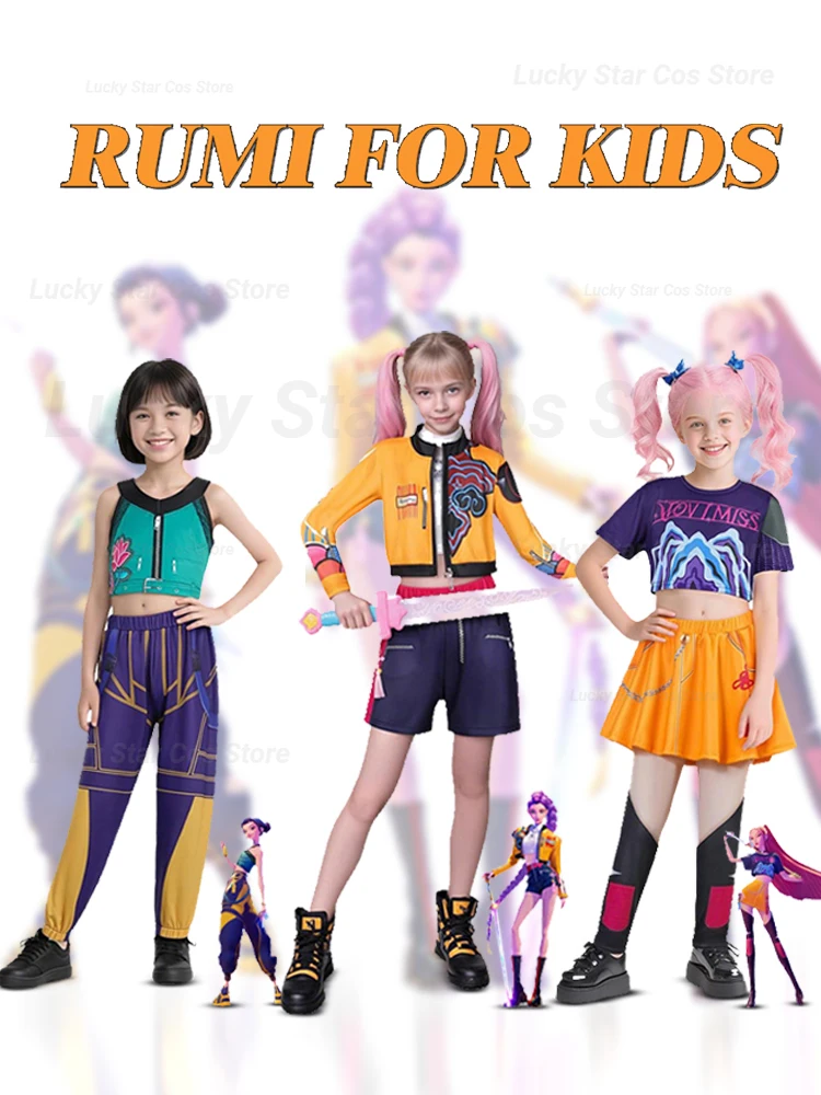 

K-POP Demon Hunters Cosplay Costume Rumi Zoey Mira Halloween Performance Outfits Birthday Party Clothes Role Play Costumes