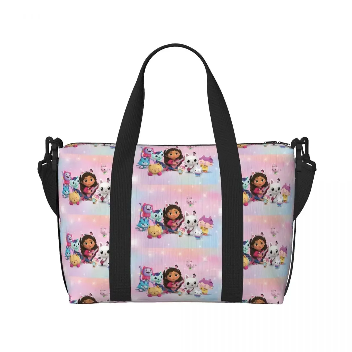 Bolso de mano personalizado G-Gabbyses Mercat Cats Beach para mujer, bolsas de compras de viaje de dibujos animados Extra grandes para gimnasio