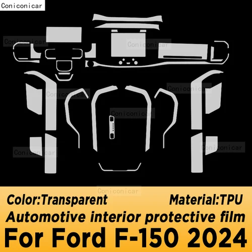 Imagen 2 del producto Para FORD F-150 2024 Panel de navegación Interior automotriz película protectora de TPU accesorios adhesivos antiarañazos