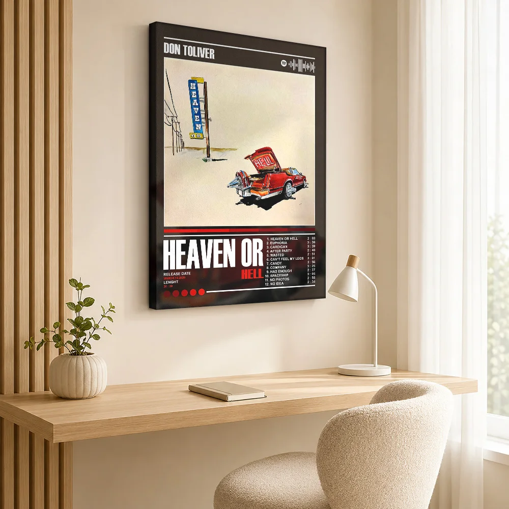 Don Toliver - Heaven or Hell Album Canvas Print Poster Personalized Photo Retro Music Canvas Wall Art for Studio Bedroom Decor