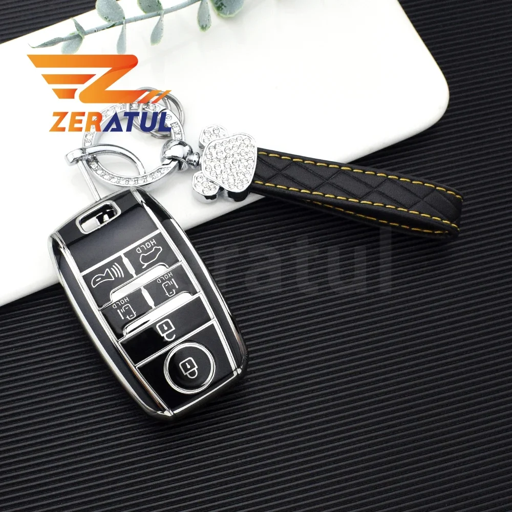 5/6 Buttons TPU Car Key Case Cover for Kia Sorento Sedona Sportage Grand Carnival K5 Kx3 K4 Auto Shell Fob Holder Accessories