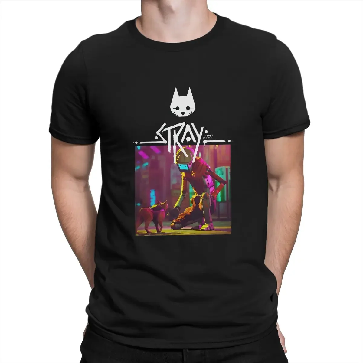 Stray Cat Game T Shirt Punk Men Tees Summer Clothing Polyester Crewneck TShirt