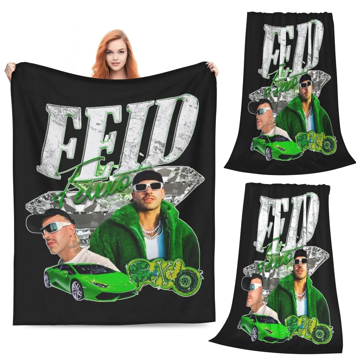 

Ferxxo Feid Dress 5 Blanket Fleece Sofa Throw Blanket Super Soft Throw Blankets for Home Bedroom Travel Throws Bedspread Quilt