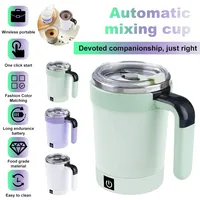 Automatic Mixing Cup Rechargeable Magnetic Mixer Electric Stirring Mugs Stainless Steel Coffee Mug Rotating Magnetic Tumbler