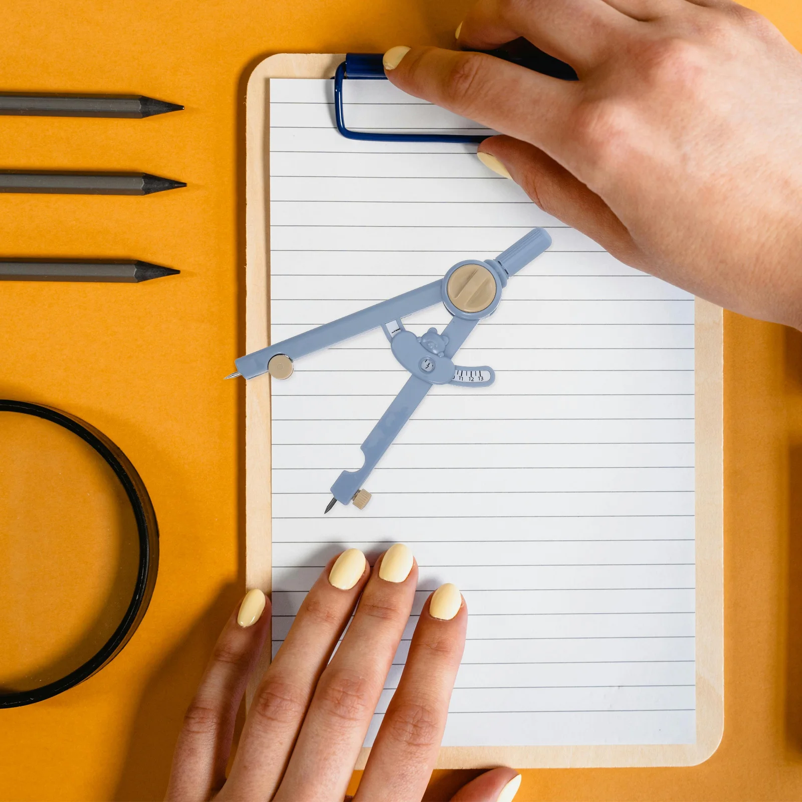 Bussola multifunzionale Strumento da disegno Bussola da disegno di precisione per geometria Matematica Studenti Scuola Ufficio Uso Goniometro