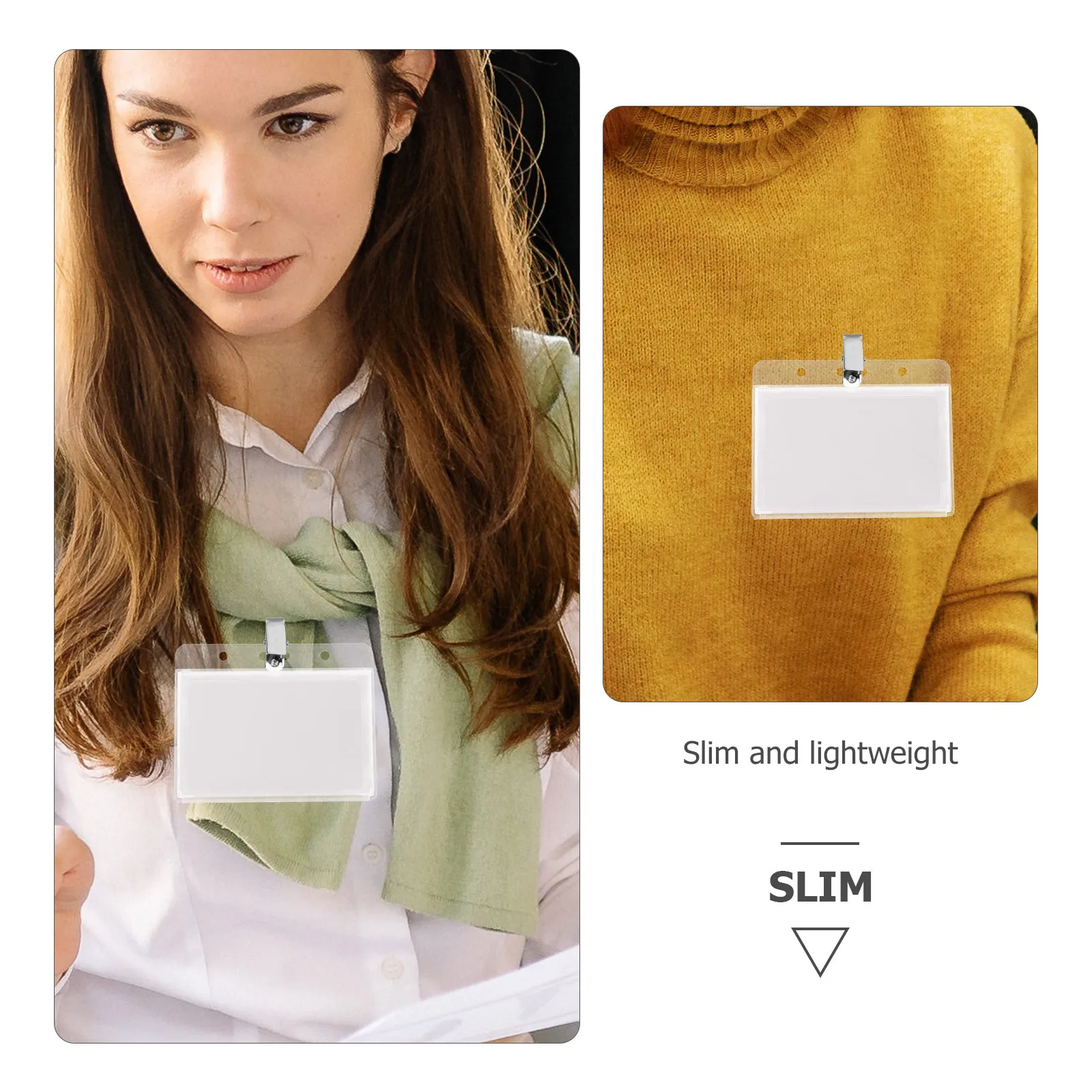 

5pcs Badge Holder Clear Hard Plastic Id Card Name Tag Work Permit Passport Employee Frosted Breakaway Neck Lanyard For Office