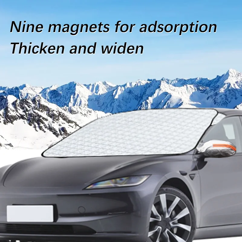 

Magnetic Car Windshield Snow Cover Winter Ice-Frost Guard Sun Shade Protector For Tesla Model 3 2019-2024 Exterior Accessories