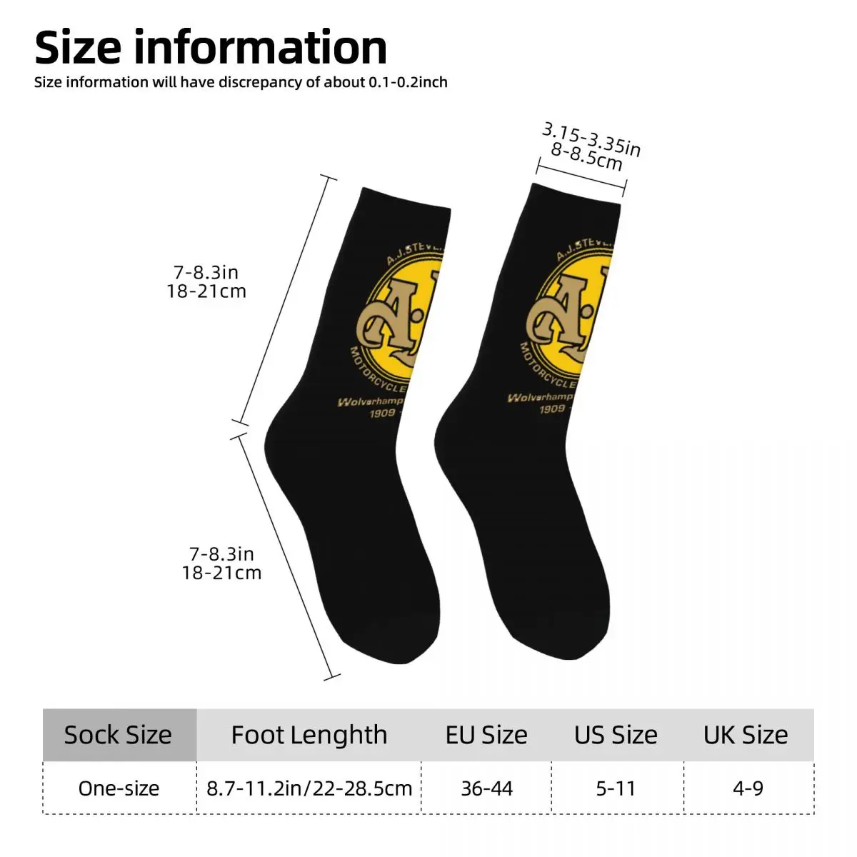 Calzini di design motociclistico vintage AJS Harajuku Calze di alta qualità Calzini lunghi per tutte le stagioni Accessori Regalo di compleanno unisex