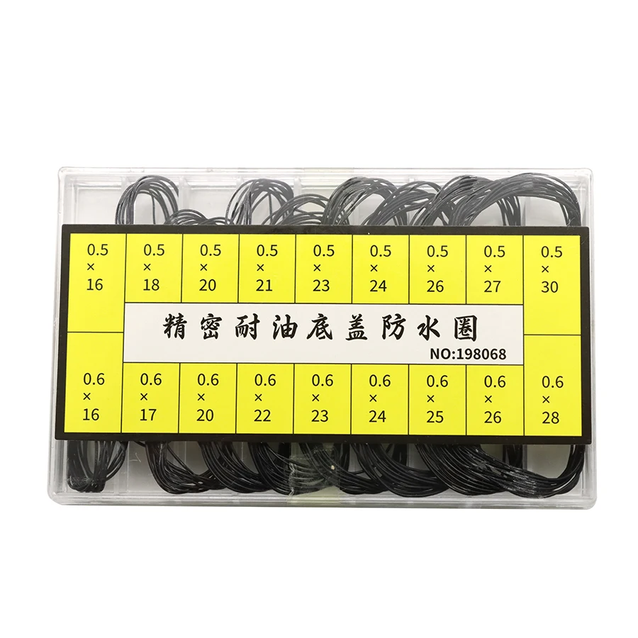 Accessori per orologi, anello impermeabile con coperchio inferiore dell'orologio resistente all'olio di precisione, 200 pezzi O-ring spessore 5.0-6.0