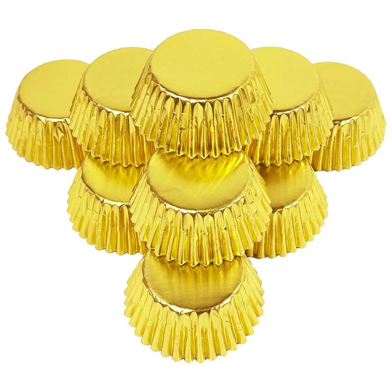 Mini 500Pcs Silver Foil Cupcake Liners For Baking Baking Cups Thick & Sturdy, Oil Resistance, Muffin Liners Paper