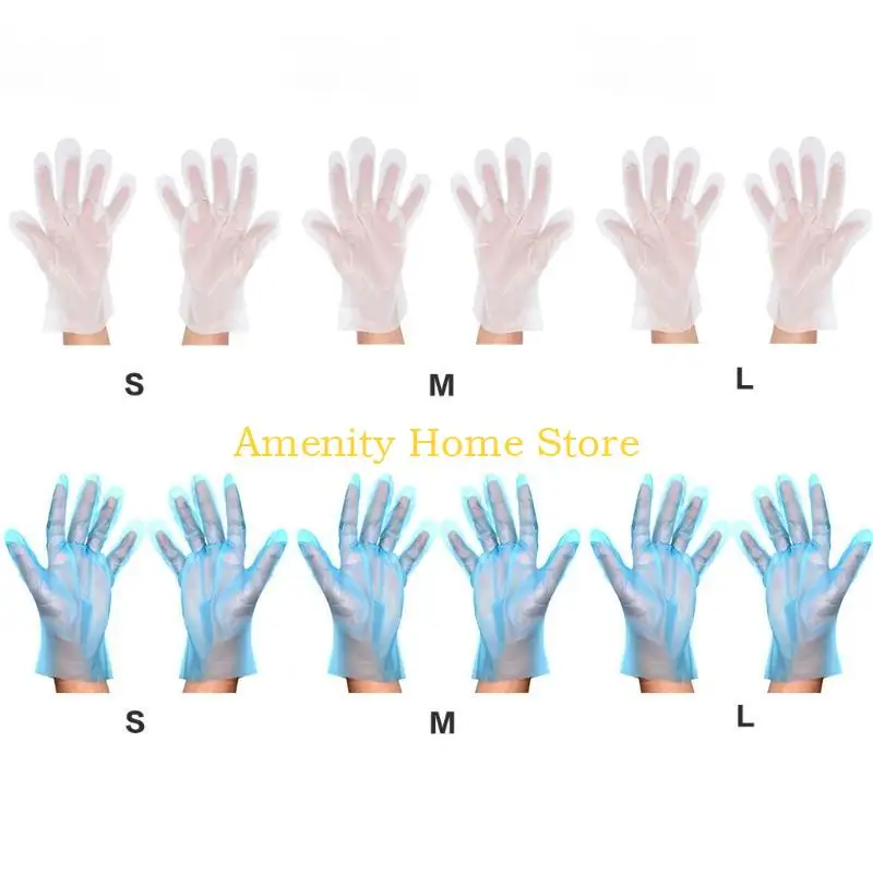F26C Set of 100 Disposable Mitts Protective Gloves for Kitchen Cooking 2 Colors