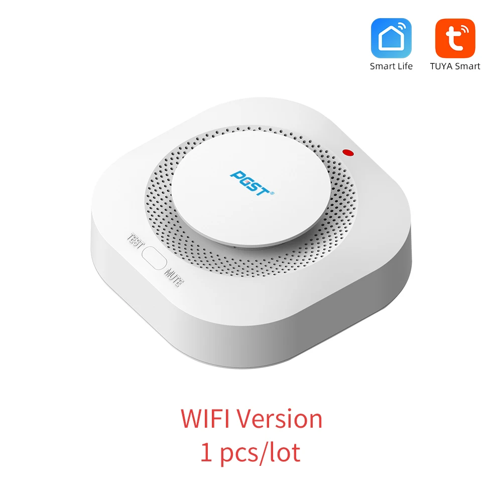 WiFi Smoke Detector Alarm System Smokehouse Firefighters for Home Fire Protection Tuya Smart Life