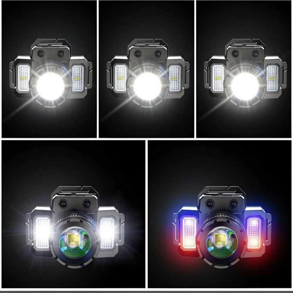 Intelligent Sensor LED Headlamp Zoomable Rechargeable Headlight For Tanhu Camping Hiking Fishing Emergency Flashlight