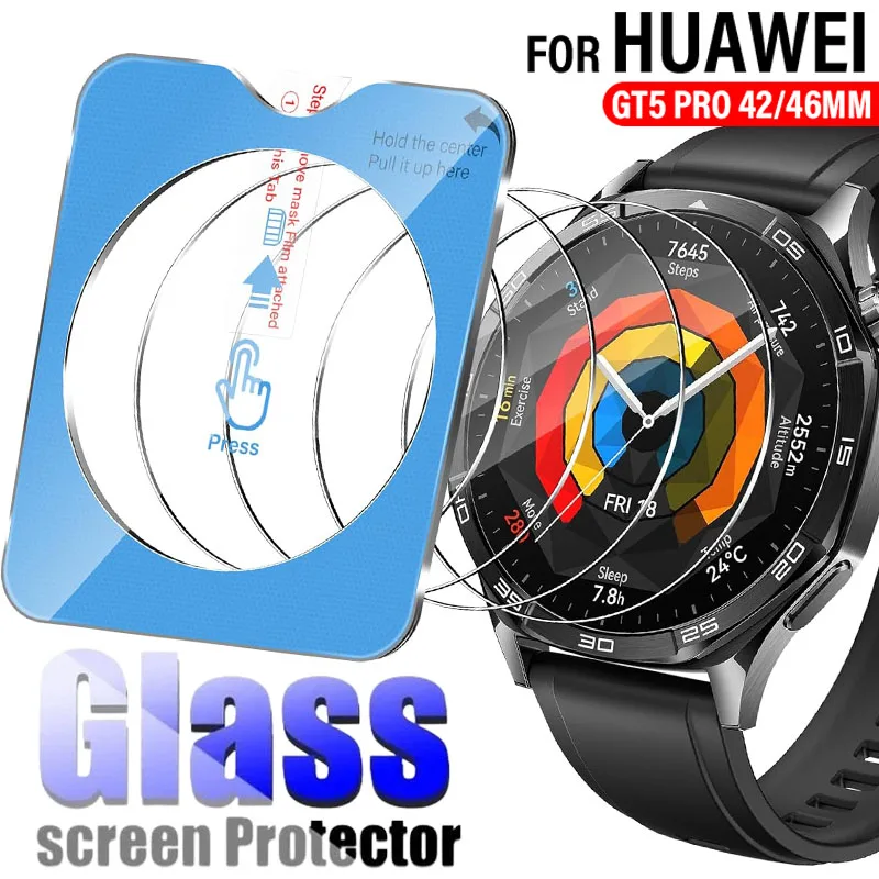 Vidrio templado con un solo clic para Huawei Watch GT5 Pro 46mm 42mm Protector de pantalla Premium 9H fácil de instalar para Huawei GT 5Pro