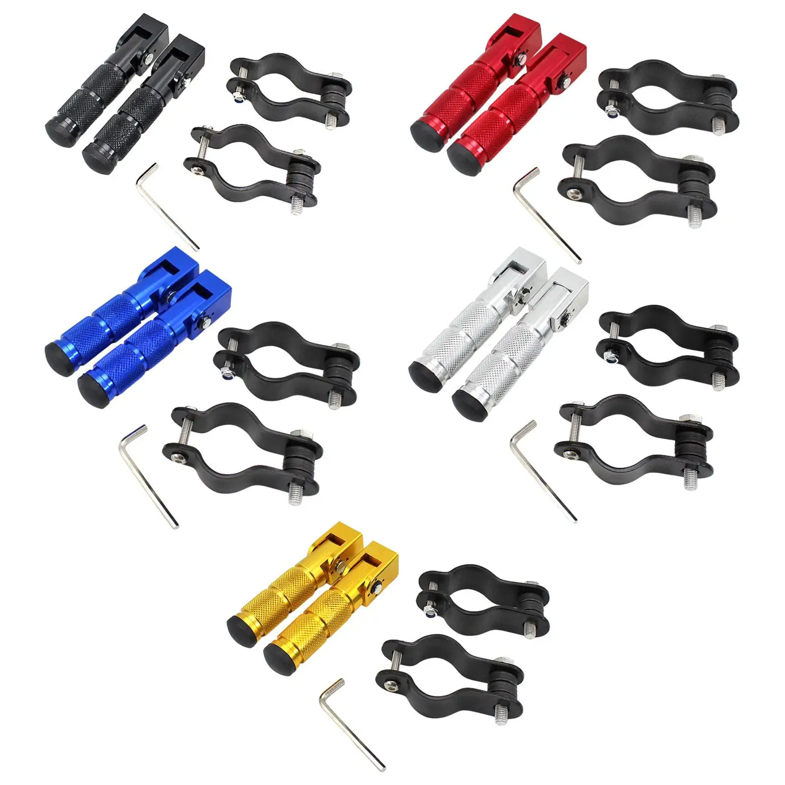 Motorbikes Universal Foot Pegs Folded Racing Non-Slip Aluminum Alloy Rear Pedals