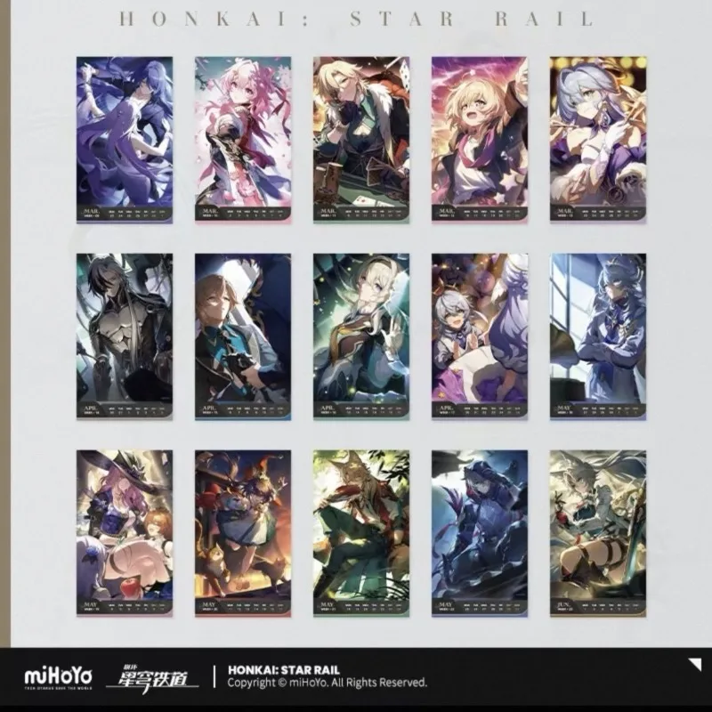 MiHoYo Official Genuine Honkai Star Rail Lightyear Recording 2026 Weekly Calendar Anniversary Cosplay Anime Game Gifts
