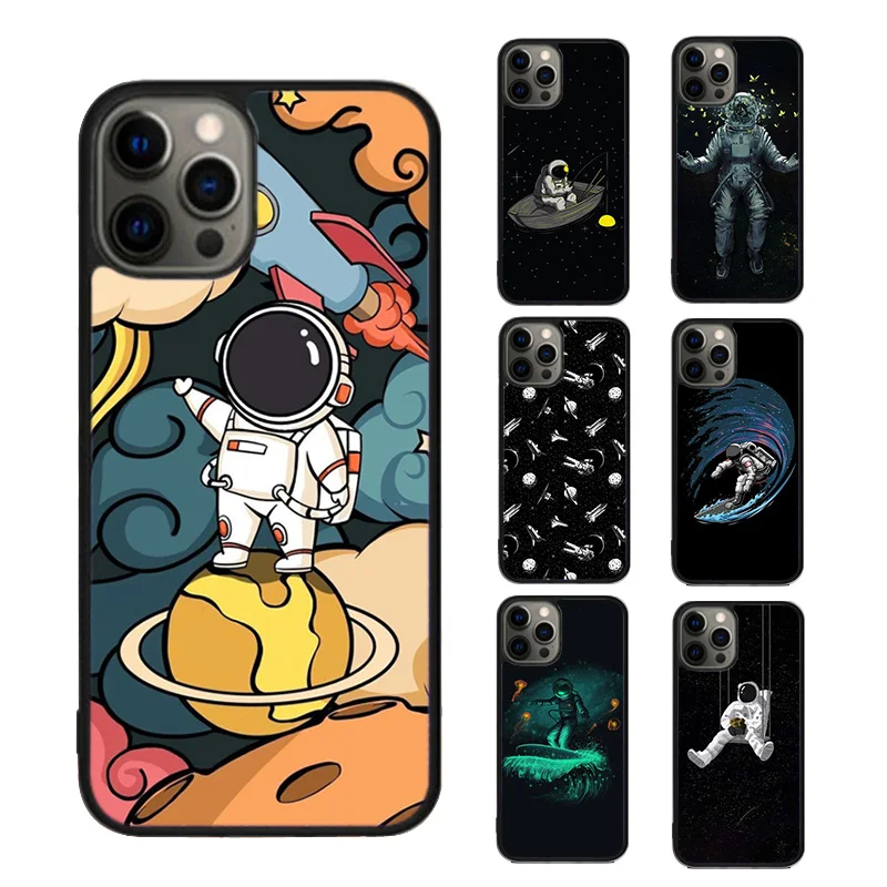 Astronaut Spaceship Phone Case cover For iPhone SE2020 15 16 14 13 Pro Max Coque 12 11 Pro Max For Apple 8 PLUS 7 6S fundas