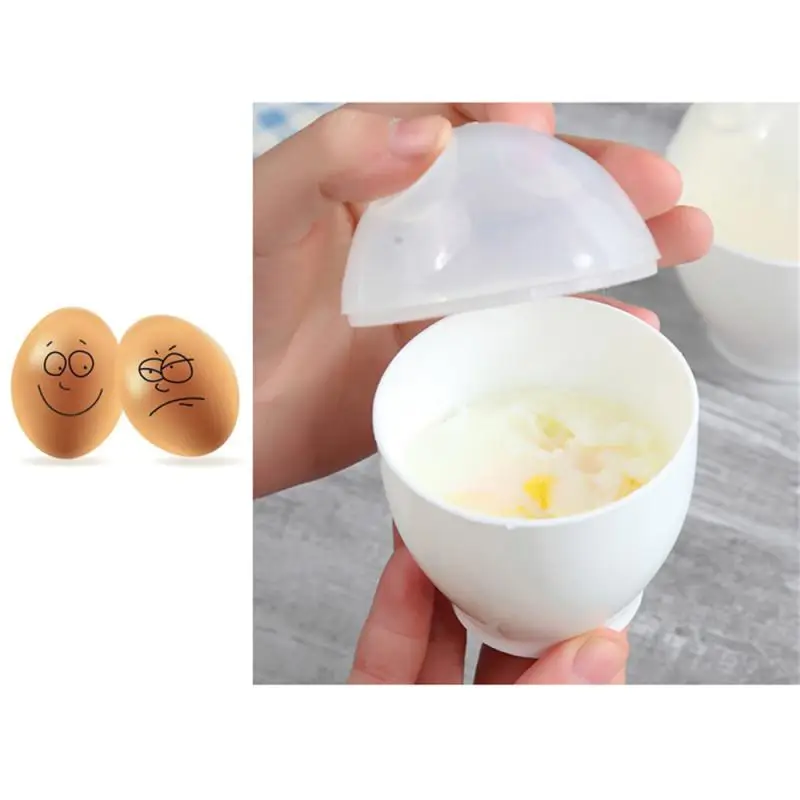 2PCS Egg Steamer Cooker Cute Mini Microwave Egg Steamer Breakfast Convenient Nutritious Egg Cup Egg White Separator Tools