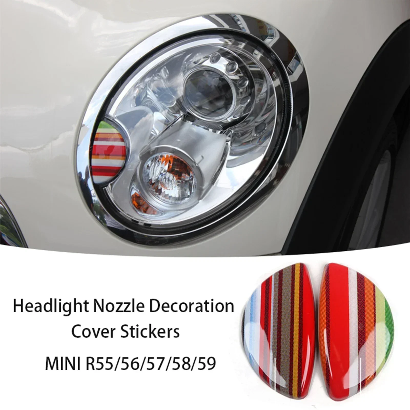 

2 Pc Headlight Nozzle Decoration Cover Stickers For Mini Cooper S One Clubman R55 R56 R57 R58 R59 Countryman R60 Car Accessories