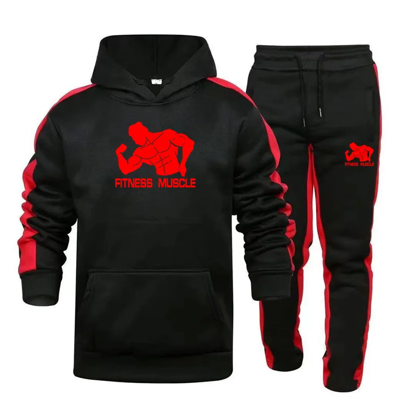 

2023 New Brand Unisex Sweatsuit Fleece Keep Warm Hoodie Cotton Stretch Training Wear Good Quality Coat Sweatpants Sport Sets