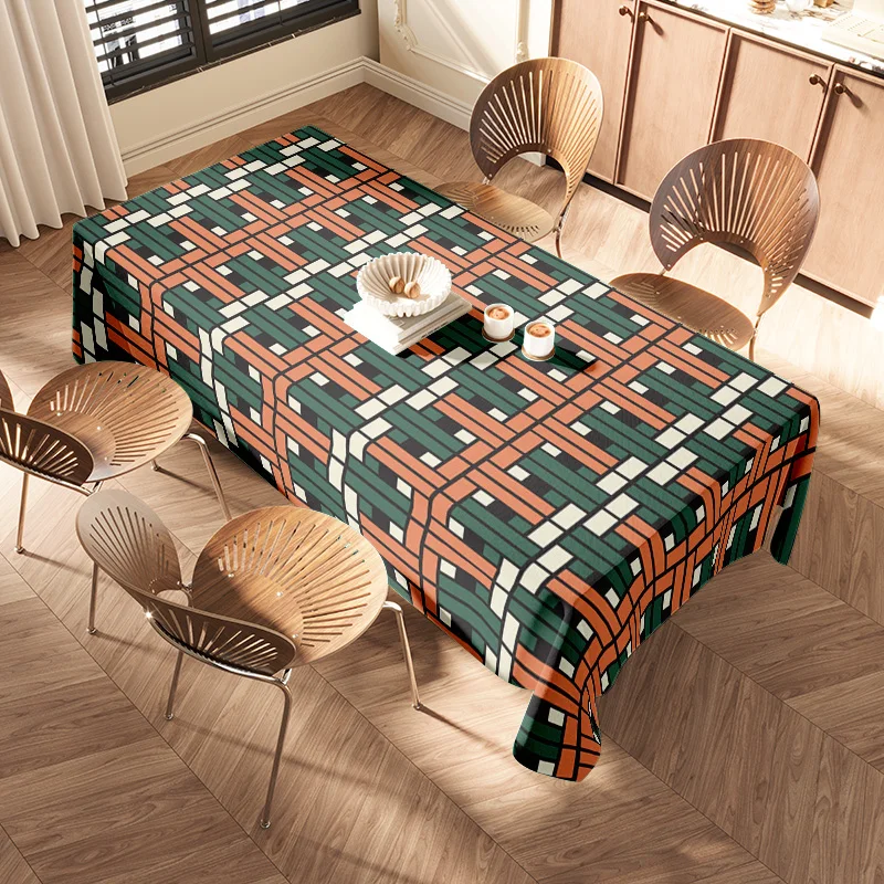 Plaid Tablecloth: Multi-Color Checkered Dining Cover Decorate Your Home with This Stylish Versatile Linen Fabric [120x180cm]