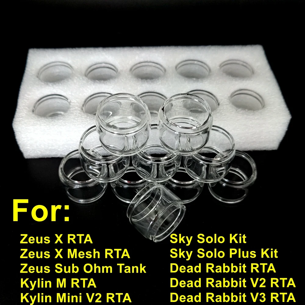 50/30PCS~5PCS Glass For Zeus X Mesh Subohm Bubble Kylin Mini V2 M Dead Rabbit V2 V3 Sky Solo Plus Z Series Bulb Glass
