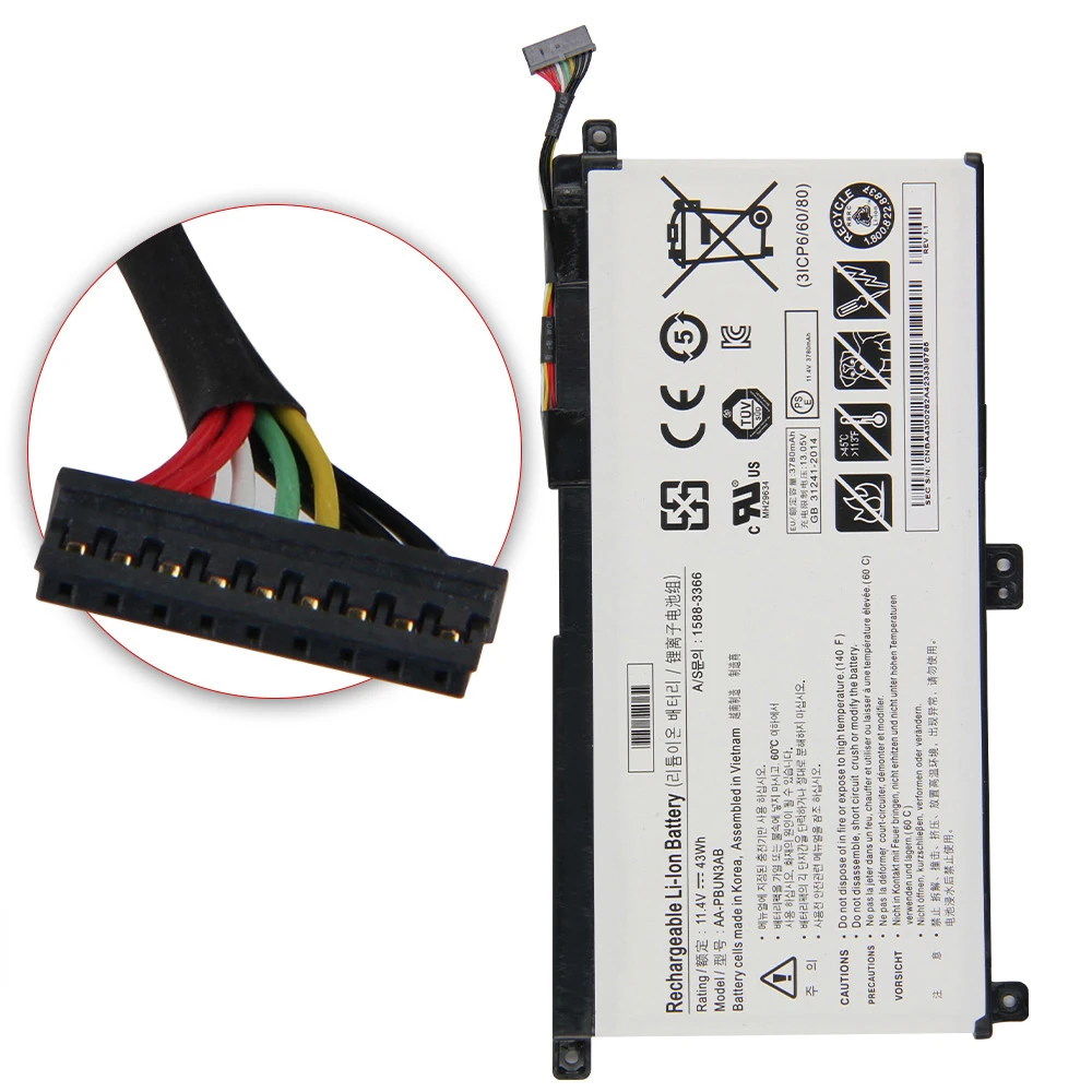 Imagem -05 - Bateria de Substituição Aa-pbun3qb Aa-pbun3ab Ba4300377a para Notebook Samsung Np530e5m Np740u5l Np800g5m 3950mah