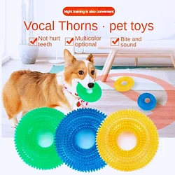 Bite-resistant Vocal Thorny Teeth Cleaning and Molaring Pet Ball Ring-shaped Tpr Toy Things for Dogs Pets Dogs Accessories Toys