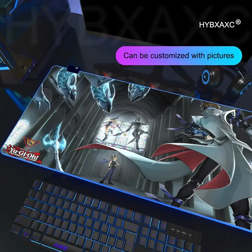 Mouse pad RGB Gaming Mouse Pad Tapete de mesa HD Gamer Grande luz LED XXL YuGiOh MousePads PC Tapete de computador