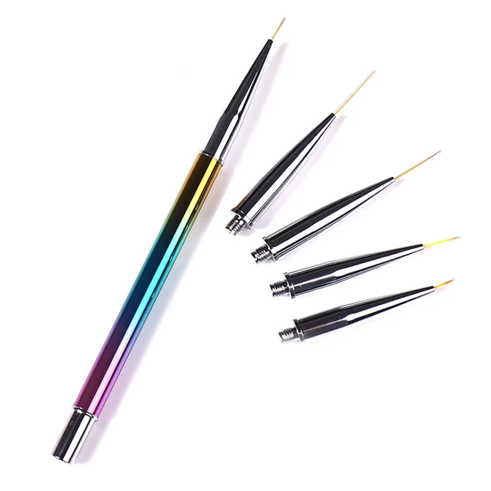 

Набор кистей для нейл-арта с сменными насадками, для тонких линий, инструменты для маникюра, гель для наращивания ногтей, принадлежности для салонов красоты