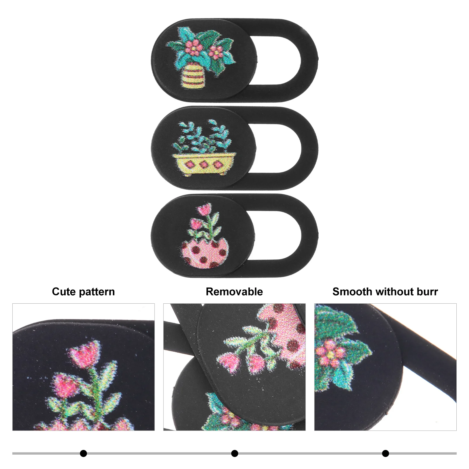 

3Pcs Privacy Protector Webcam Blocking Covers Cute Potting Design for Phone Computer Network Safety Protection