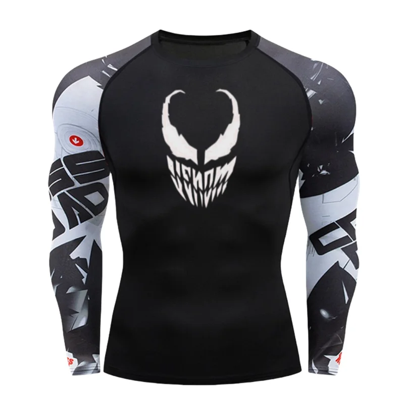 MMA Rash Guard T-shirt For Men 3D Printing Sublimation Sport Compression Boxing Clothing Kickboxing Long Sleeves Surf Shirts