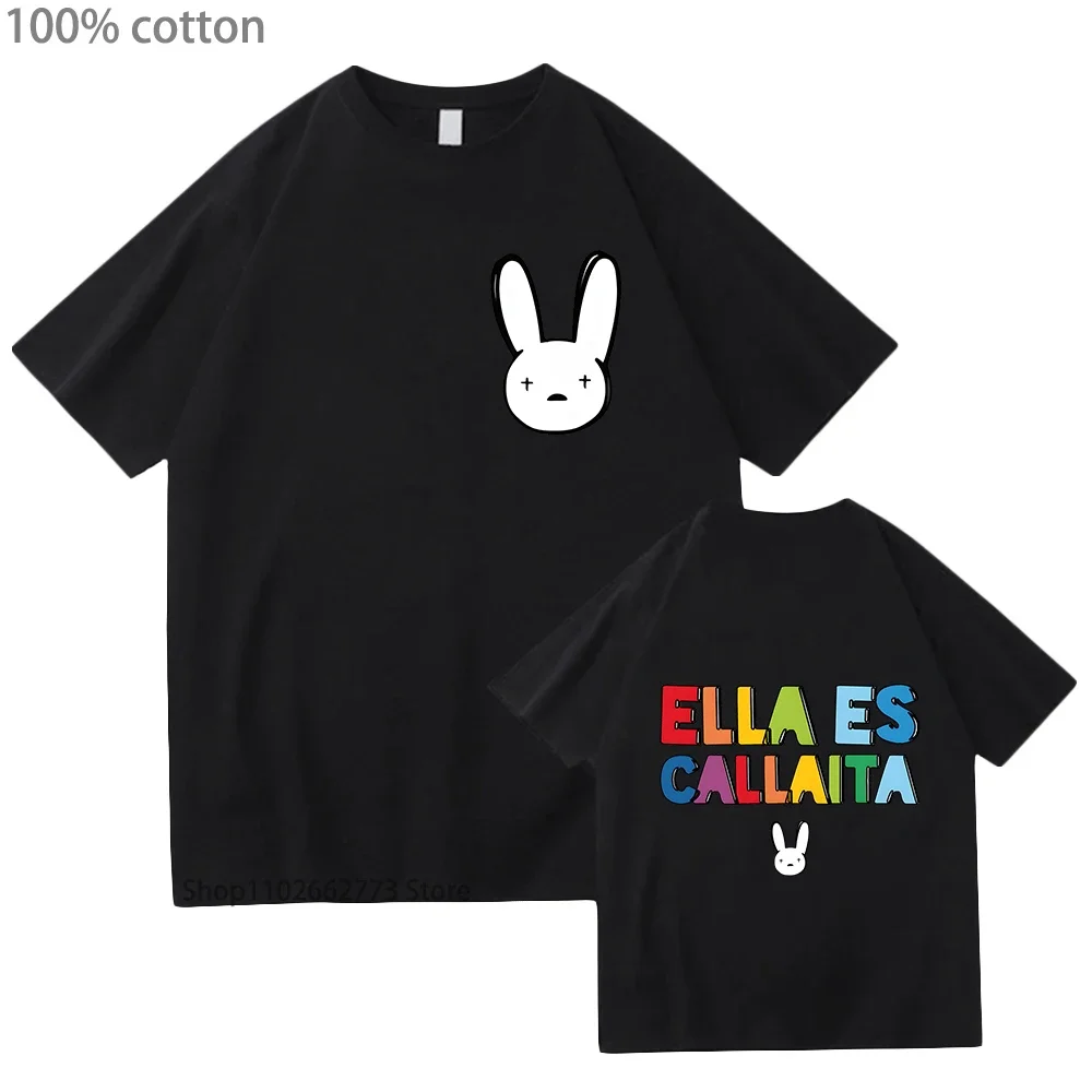 

Bad Bunny T Shirts Hip Hop Clothes 100% Cotton Women Summer T-Shirts Soft Tee-Shirt Women Men Un Verano Sin Ti Graphic T Shirts