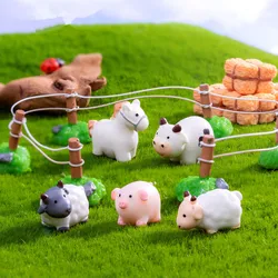 Figurine miniature Cute Little Sheep Pig Farm Animals Micro Landscape Ornaments For Home Decorations accessori per la decorazione della stanza