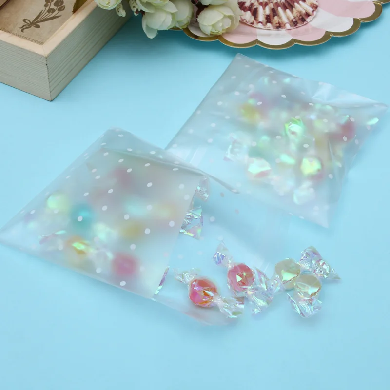 Frosted Dot Self-adhesive Bag Baking Packaging Bag with Thank You Stickers Food Grade Candy and Biscuit Packaging Bag 50Pcs/Pack