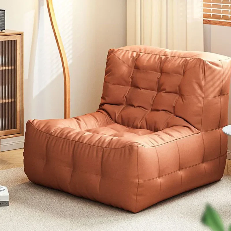 Particle Filled Unique Sofa Chair Soft Lazy Simple Puffs Living Room Sofa Recliner Modern Leather Divano Furniture Couch