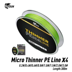 LEYDUN Micro THINNER Fishing Lines 300m 4 Strands Braided PE Japan Monofilament Fishing Line Set Carp Fly Fishing Wire