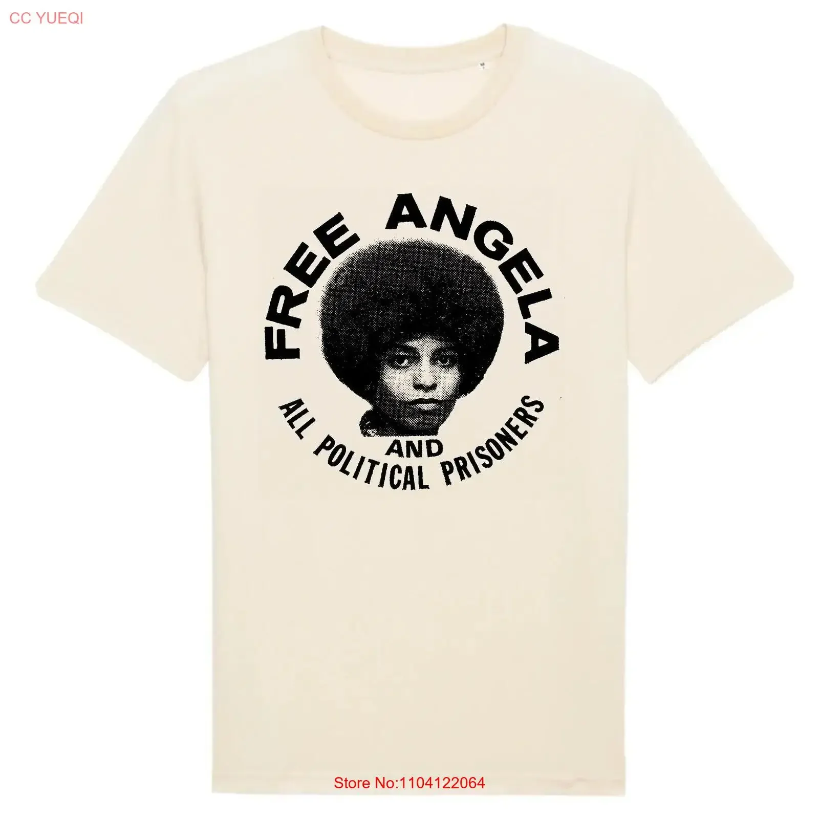 Free Angela Davis Organic Cotton T Shirt vintage Washed Stretched graphic Soft streetwear Casual Unisex Stylish fashion homme