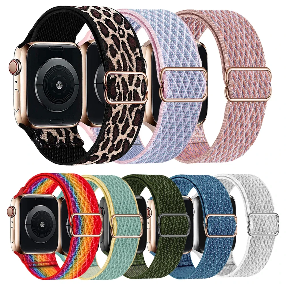 

Elastic Nylon Strap for Apple watch ultra 8 49m 44mm 45mm 41mm 38mm Sport Loop Correa S7 Pro W26 + DT100 S7 Pro T500 W27 HW22