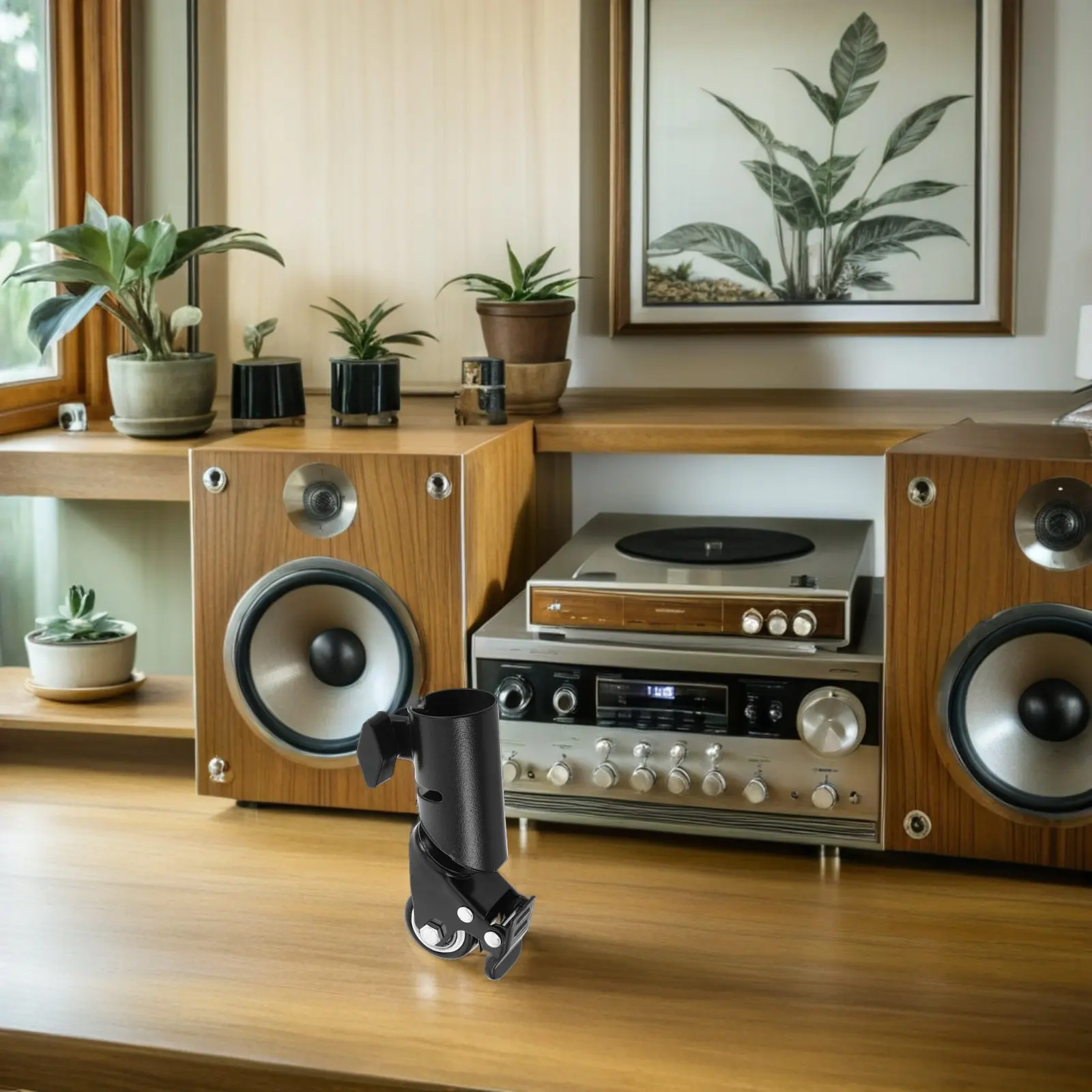 

2Pcs Silent Swivel Locking Casters for Speaker Tripod Stands 35Mm Tube Universal Audio Equipment Mobility Wheels Studio Stage