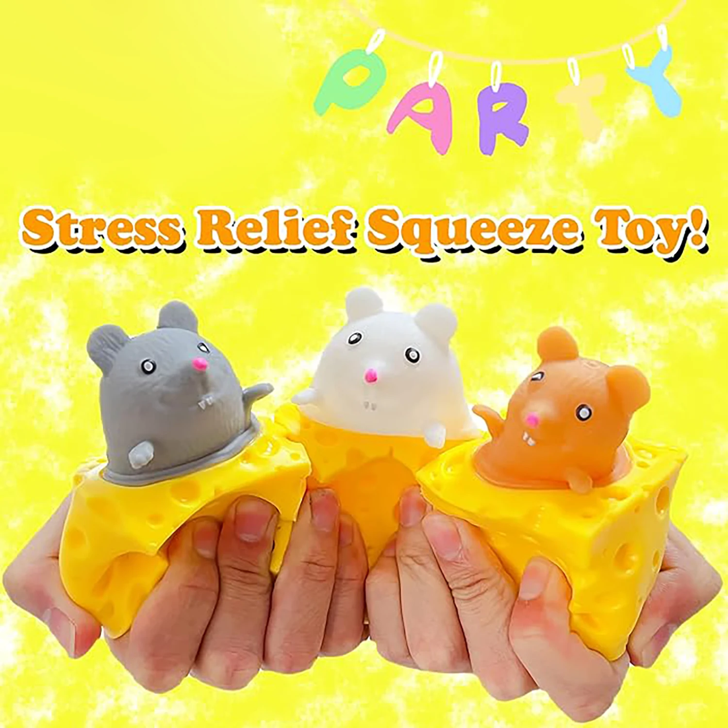 Relieve stress, squeeze cheese, mouse cup, squeeze music, parody squirrel cup, relieve stress, release ball, prank toy